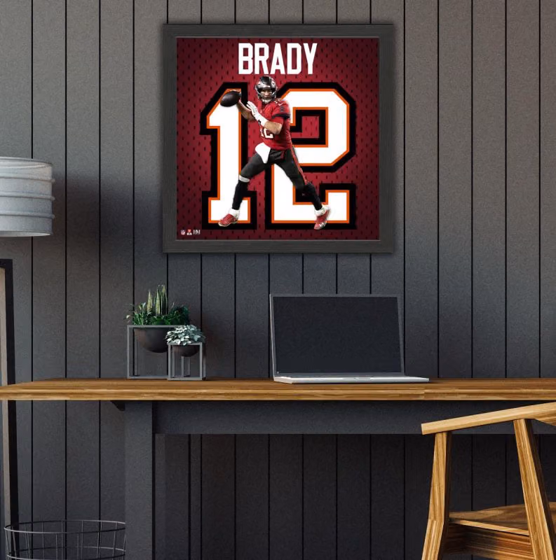 Tom Brady #12 Tampa Bay Buccaneers Impact Jersey Framed NFL Photo view 3