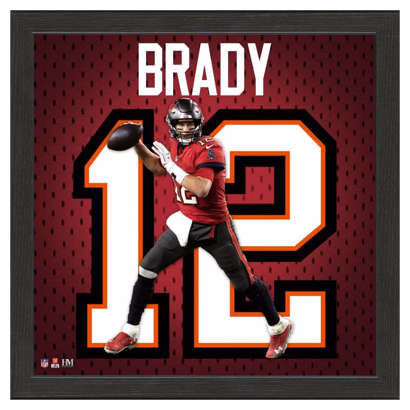 Tom Brady #12 Tampa Bay Buccaneers Impact Jersey Framed NFL Photo view 1