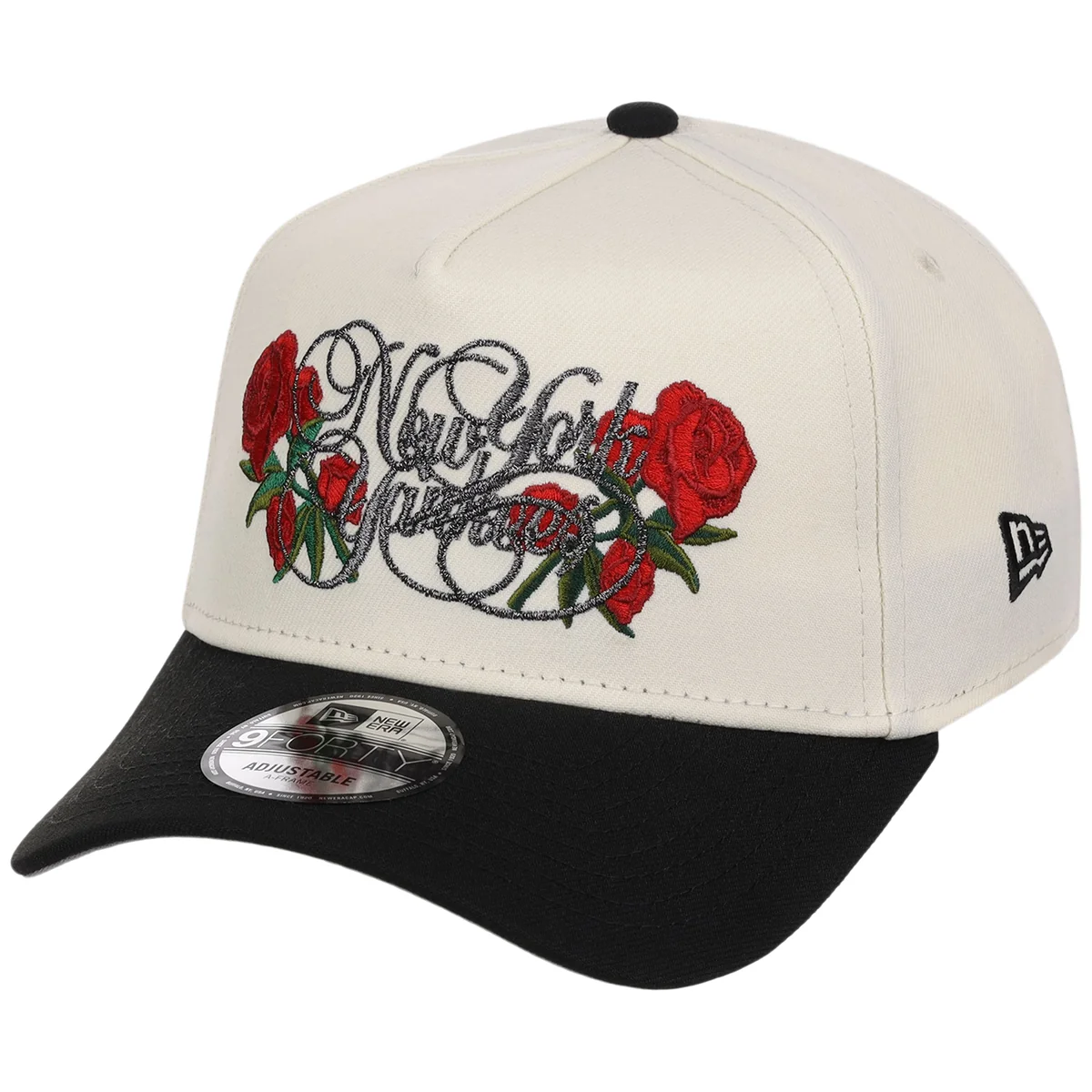 New York Yankees Rose Script New Era 9FORTY A-Frame detail view
