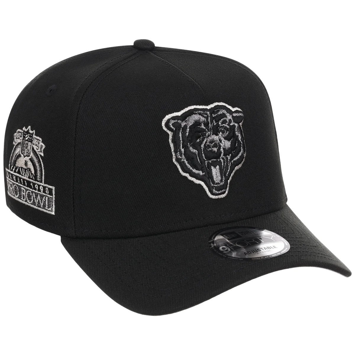Chicago Bears NFL Liquid Titanium New Era 9FORTY front view
