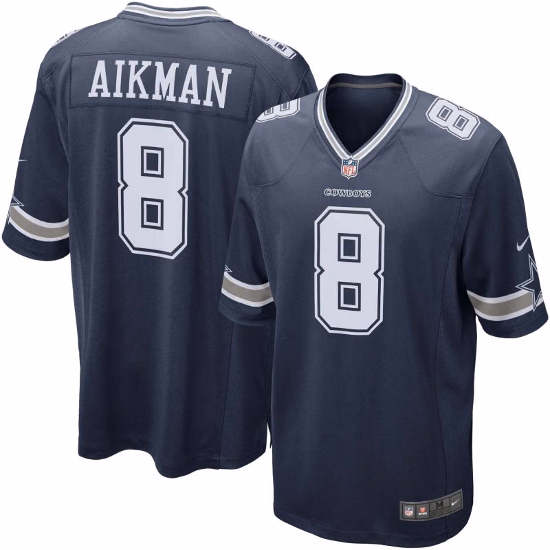 Troy Aikman #8 Dallas Cowboys Nike Game NFL Jersey Navy view 1