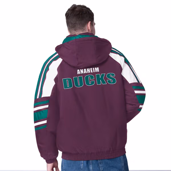 Anaheim Ducks Vintage Starter Frontier NHL Winter Jacket Purple view 2