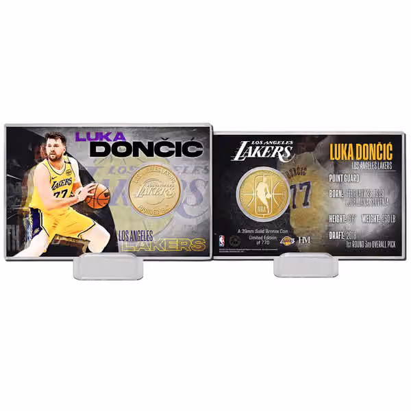 Luka Doncic Los Angeles Lakers Bronze Coin Card view 1