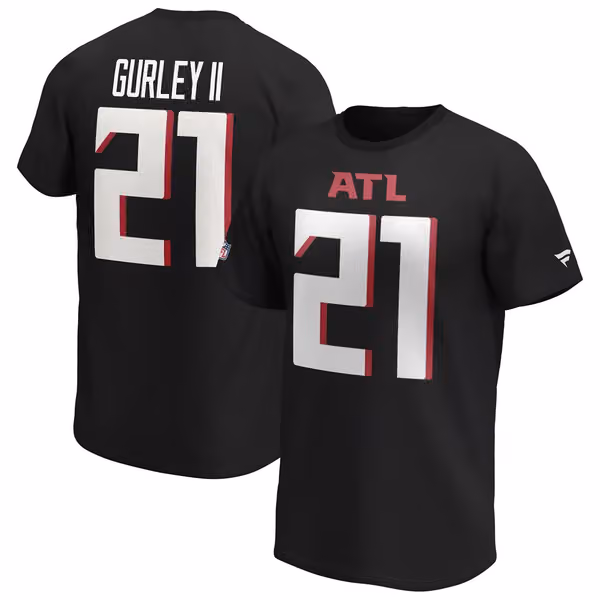 Todd Gurley II #21 Atlanta Falcons Fanatics Player NFL T-Shirt Black view 1