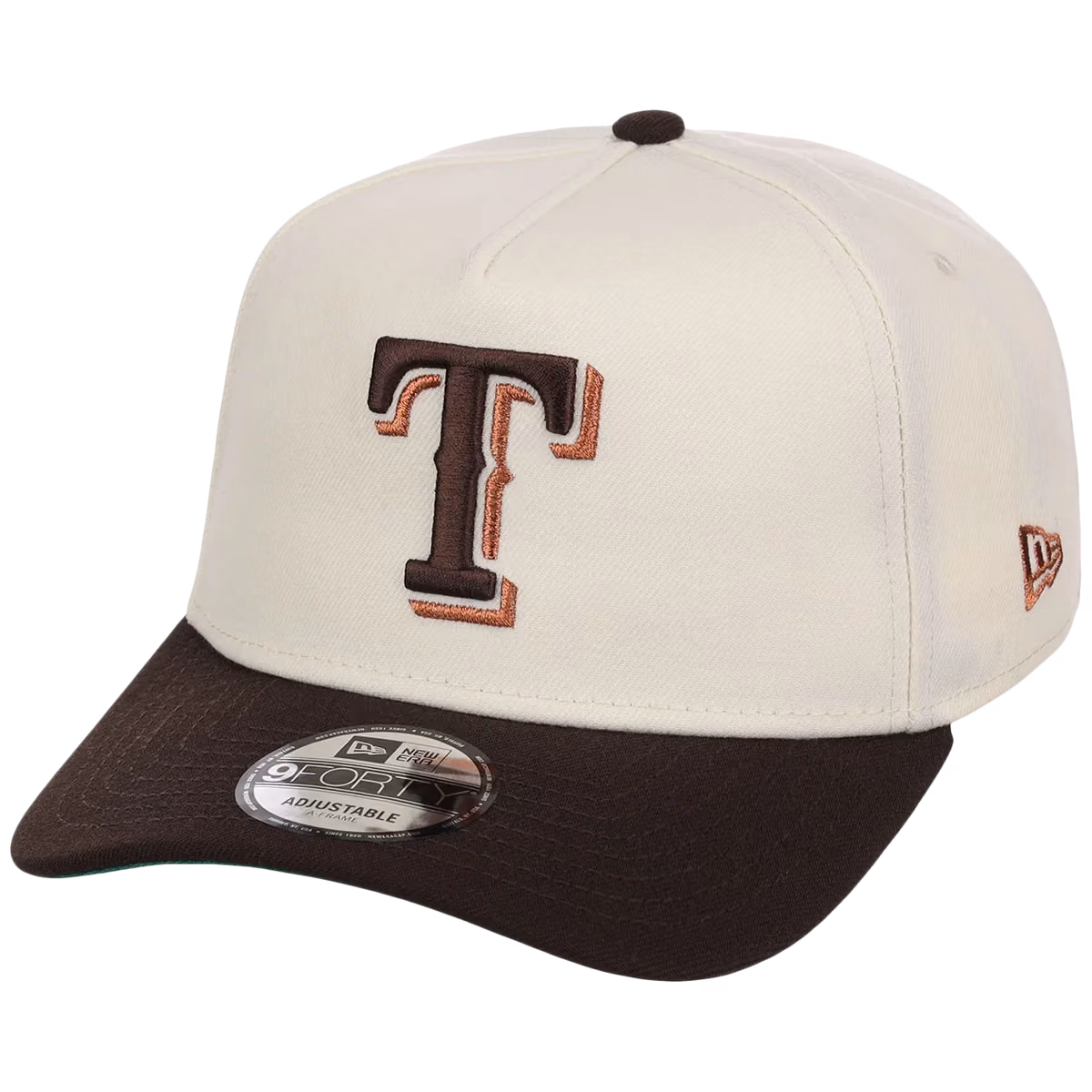 Texas Rangers MLB Walnut Reserve New Era 9FORTY A-Frame detail view