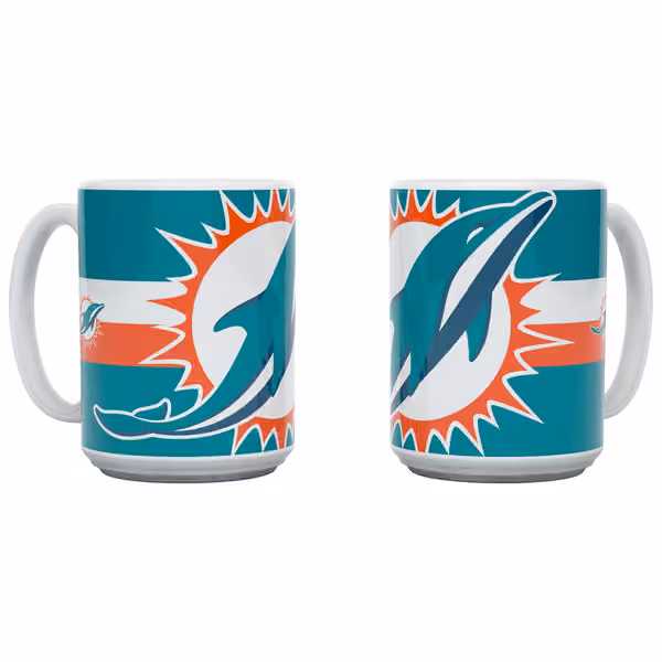 Miami Dolphins Triple Logo Jumbo NFL Mug (450 ml) view 1