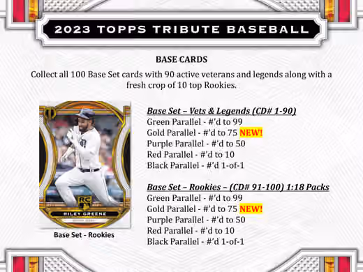2023 Topps Tribute Baseball Hobby Box view 3