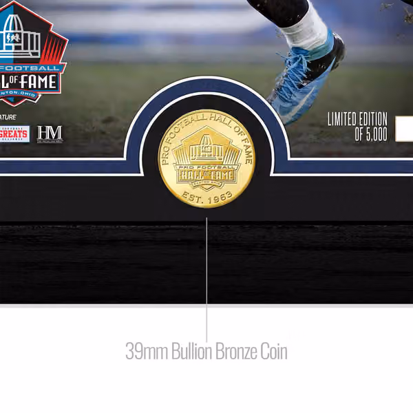 Luke Kuechly Carolina Panthers Hall of Fame Bronze Coin Framed NFL Photo view 2