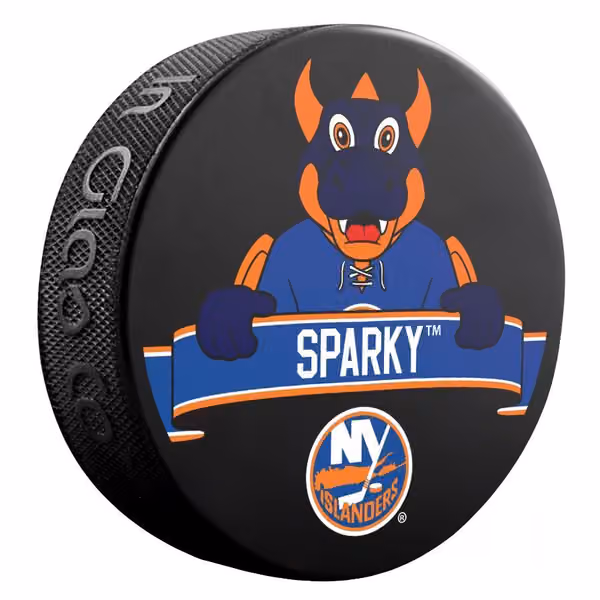 New York Islanders Sparky Mascot NHL Souvenir Puck view 1