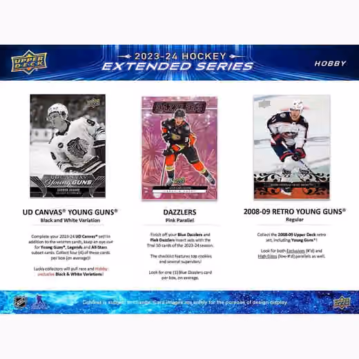 2023/24 Upper Deck Extended Series Hockey NHL Hobby Box view 4