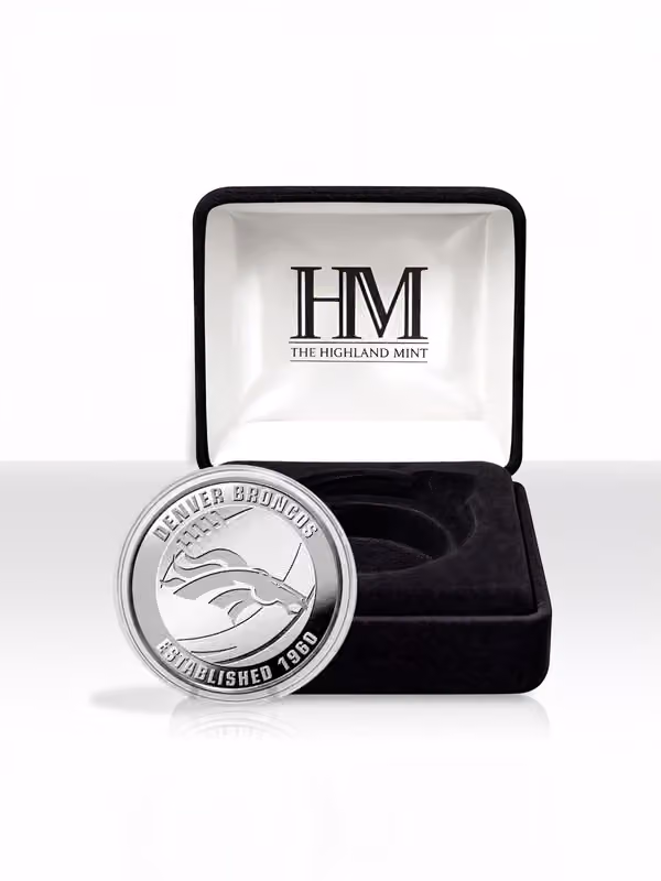 Denver Broncos Silver Plated 2026 NFL Game Flip Coin view 2