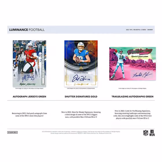 2022 Panini Luminance NFL Football Hobby Box view 3