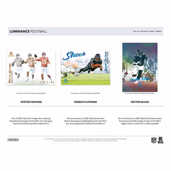 2022 Panini Luminance NFL Football Hobby Box view 4