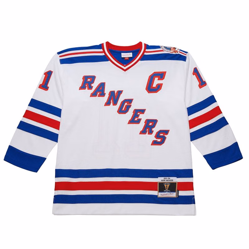 Mark Messier #11 New York Rangers 1993-94 Premium Power Play NHL Jersey White view 2