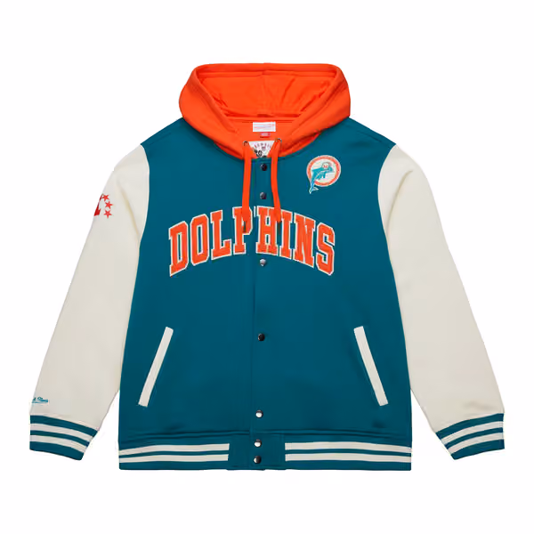 Miami Dolphins Courtside Fleece Full-Snap NFL Jacket view 1