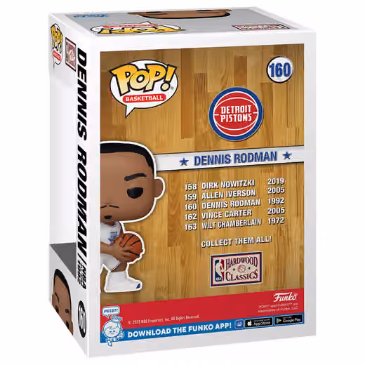 Funko POP! #160 Dennis Rodman Detroit Pistons 1992 NBA All-Star NBA Figure view 2