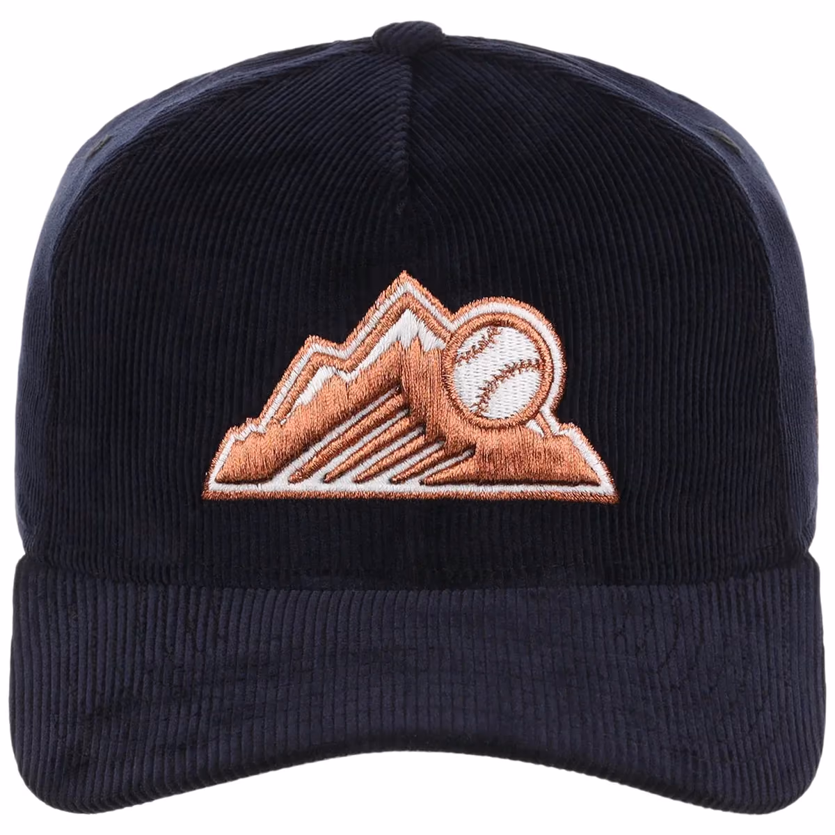 Colorado Rockies MLB Navy Cord FASHION CORE New Era 9FORTY A-Frame detail view