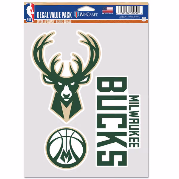 Milwaukee Bucks Multi-Use NBA Decals Set (3 Pcs.) view 1