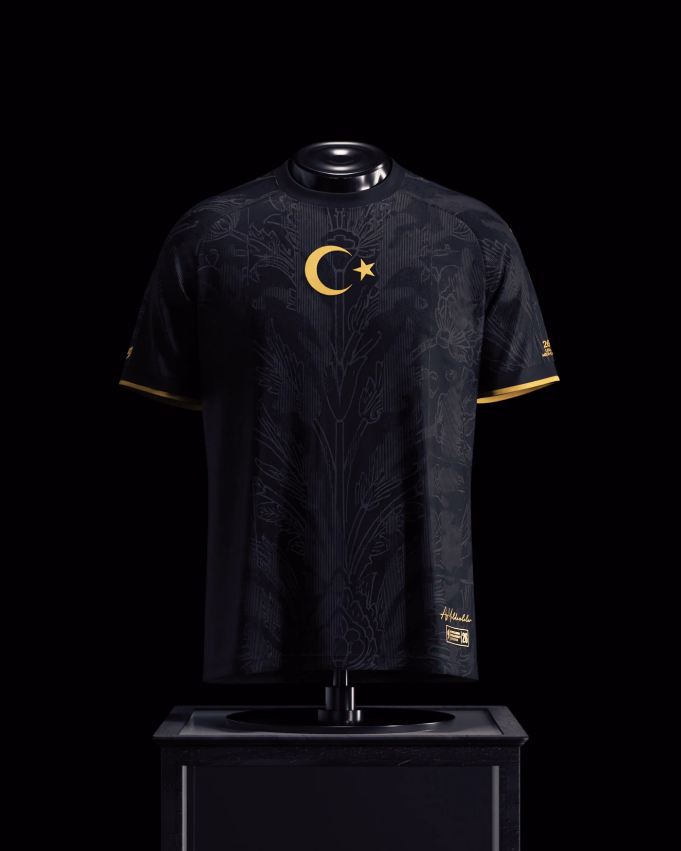 Jersevo Custom Personalized Türkiye Heritage Jersey (2026WC Edition) - Black front view