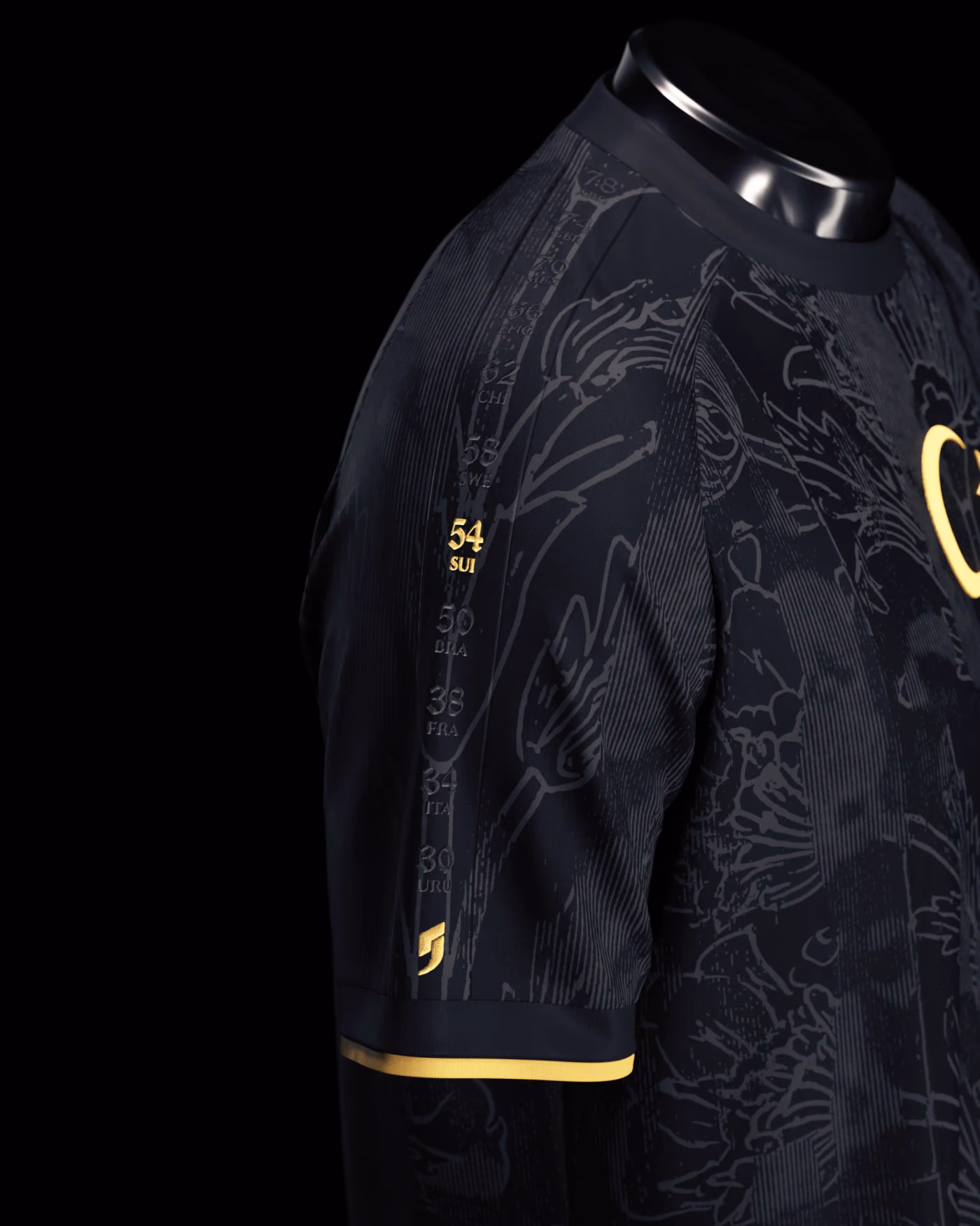 Jersevo Custom Personalized Türkiye Heritage Jersey (2026WC Edition) - Black right sleeve detail