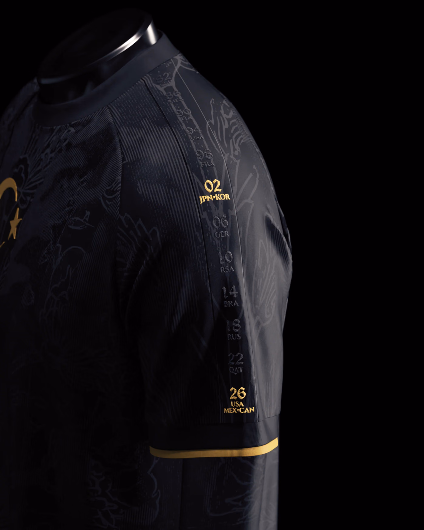 Jersevo Custom Personalized Türkiye Heritage Jersey (2026WC Edition) - Black left sleeve detail