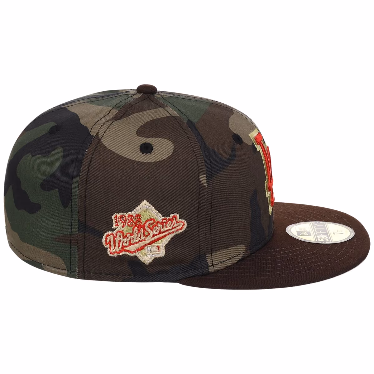 Los Angeles Dodgers Apex Venom New Era 59FIFTY (Camo/Brown) detail view