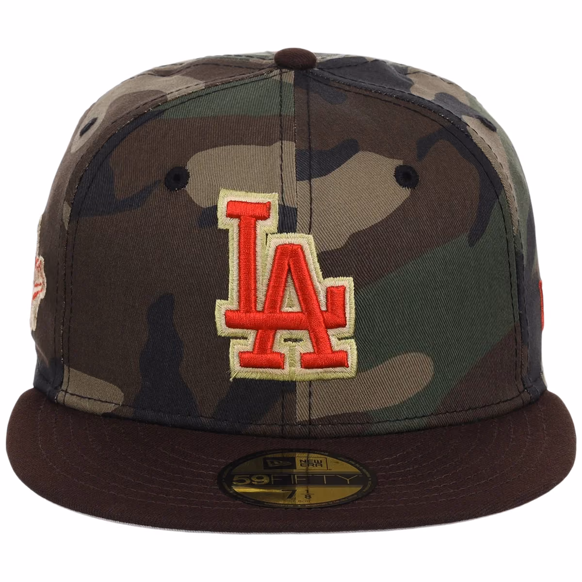 Los Angeles Dodgers Apex Venom New Era 59FIFTY (Camo/Brown) detail view
