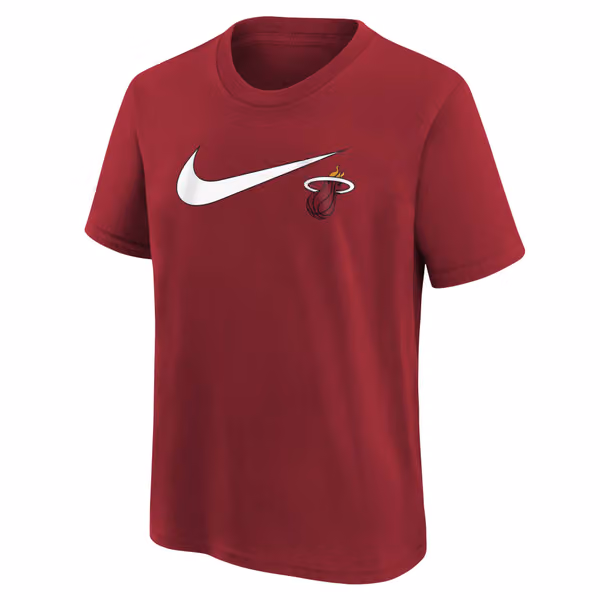 Miami Heat Nike Swoosh Logo NBA T-Shirt Red (YOUTH) view 2