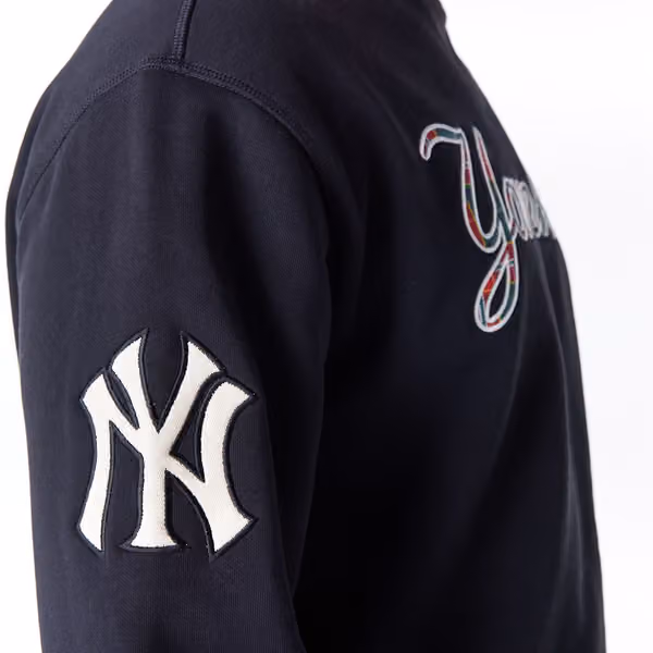 New York Yankees Tartan Infill MLB Crewneck Sweater Black view 5