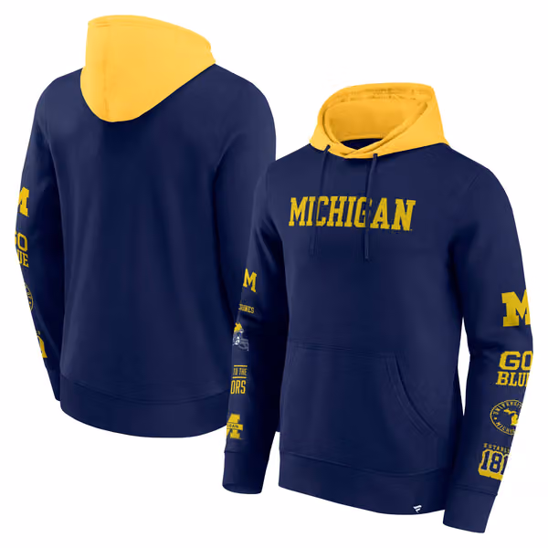 Michigan Wolverines Colorblock Badge NCAA Hoodie view 1