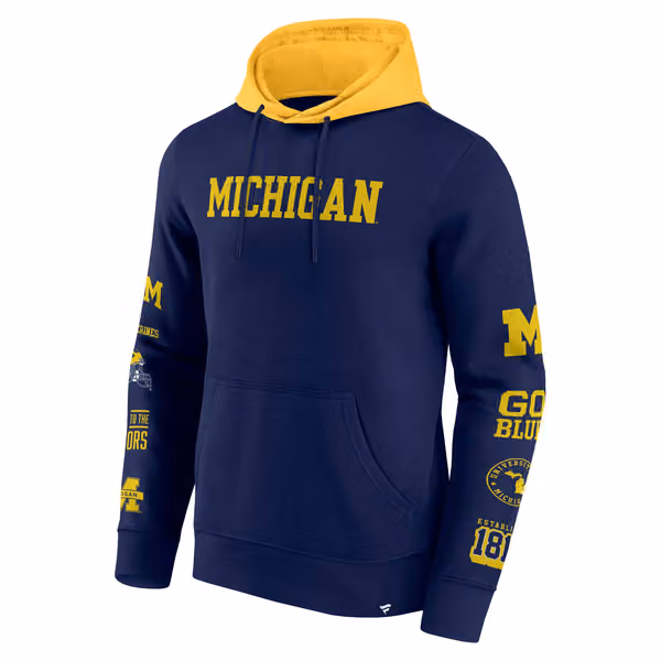 Michigan Wolverines Colorblock Badge NCAA Hoodie view 2