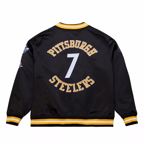 Ben Roethlisberger #7 Pittsburgh Steelers Lightweight Satin NFL Jacket Black view 1