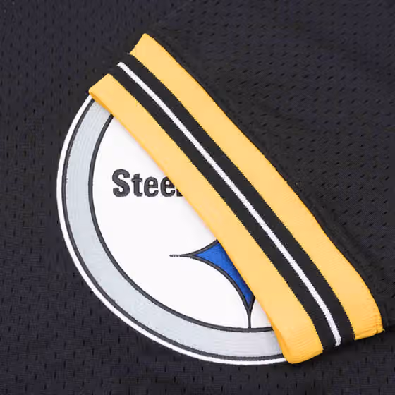 Pittsburgh Steelers Unbeaten Mitchell & Ness NFL V-Neck Mesh Shirt Black view 5