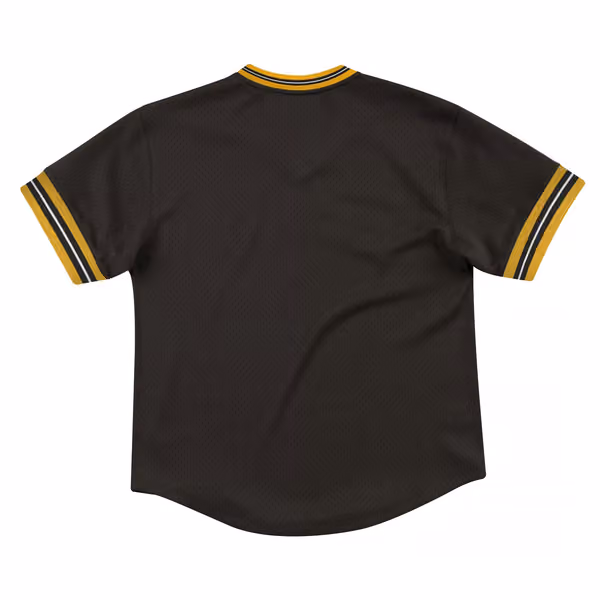 Pittsburgh Steelers Unbeaten Mitchell & Ness NFL V-Neck Mesh Shirt Black view 2