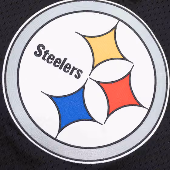 Pittsburgh Steelers Unbeaten Mitchell & Ness NFL V-Neck Mesh Shirt Black view 3