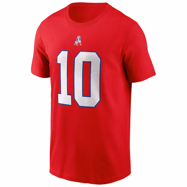 Mac Jones #10 New England Patriots Nike Player NFL T-Shirt Red view 2