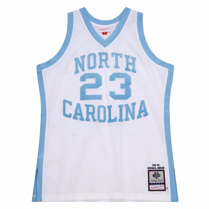 Michael Jordan #23 North Carolina Tar Heels 1983-84 Mitchell & Ness Authentic NCAA Jersey White view 1