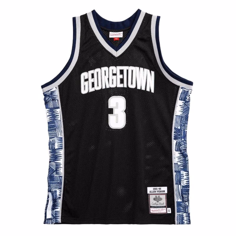 Allen Iverson #3 Georgetown Hoyas 1995-96 Swingman NCAA Jersey Black view 1