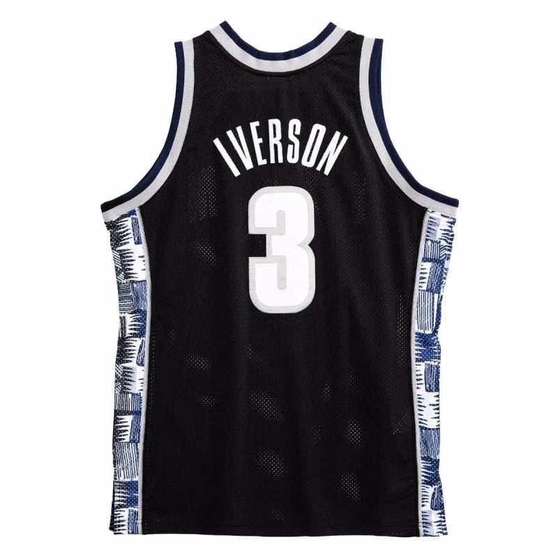 Allen Iverson #3 Georgetown Hoyas 1995-96 Swingman NCAA Jersey Black view 2