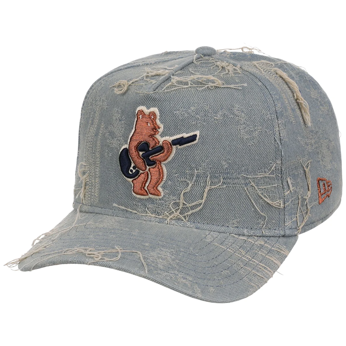 Chicago Cubs MLB Oxidized Denim New Era 9FORTY A-Frame detail view