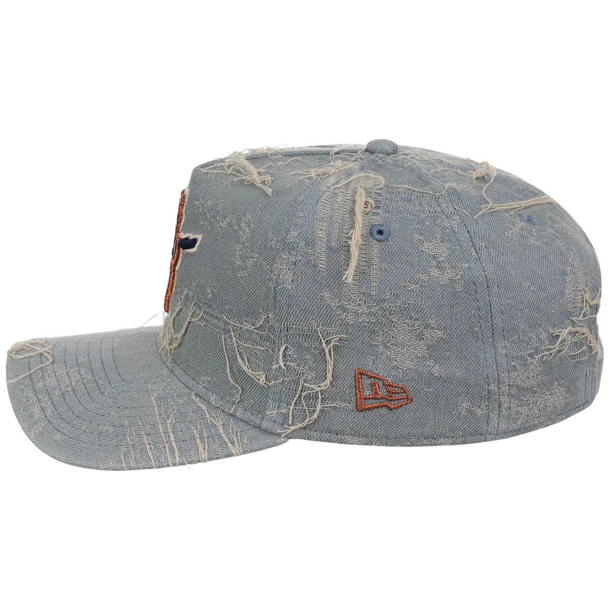 Chicago Cubs MLB Oxidized Denim New Era 9FORTY A-Frame detail view