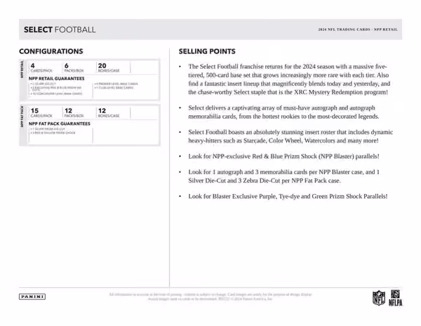 2024 Panini Select Football NFL Fat-Pack Value Box view 5