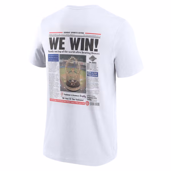 New York Yankees Championship Newspaper MLB T-Shirt White view 3