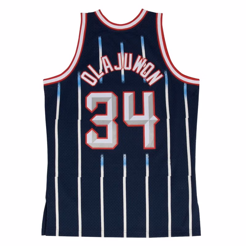 Hakeem Olajuwon #34 Houston Rockets 1996-97 Swingman NBA Jersey Navy view 2