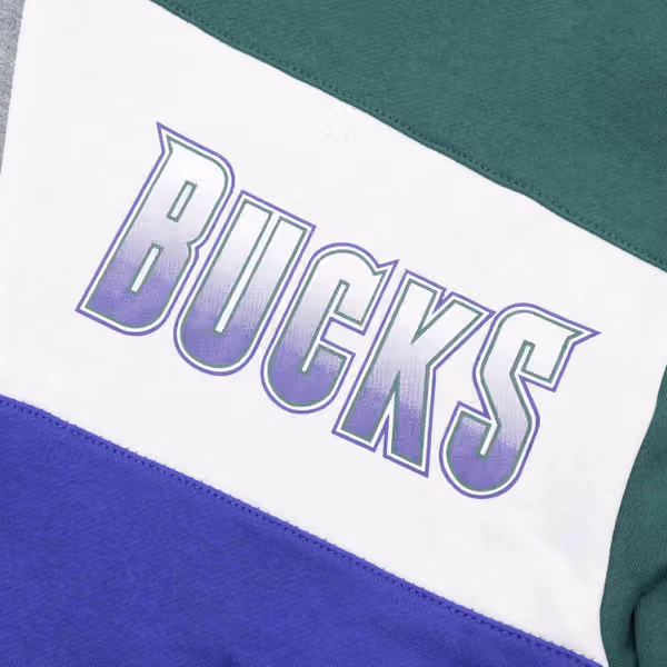 Milwaukee Bucks Mitchell & Ness Color Blocked NBA Fleece Hoodie view 3