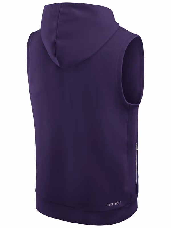 Minnesota Vikings 2026 NFL Rivalries Sideline Sleeveless Hoodie Purple view 3