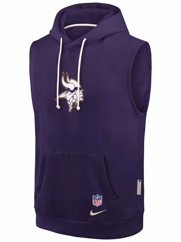 Minnesota Vikings 2026 NFL Rivalries Sideline Sleeveless Hoodie Purple view 2