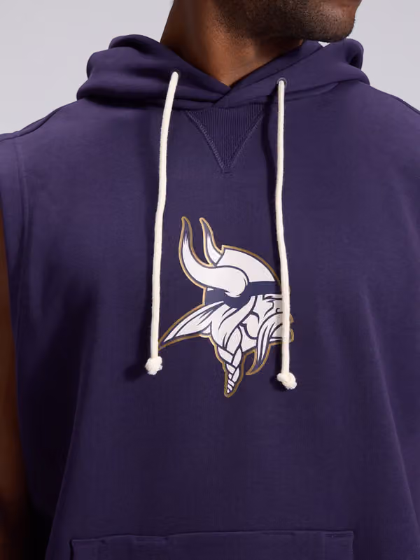 Minnesota Vikings 2026 NFL Rivalries Sideline Sleeveless Hoodie Purple view 6