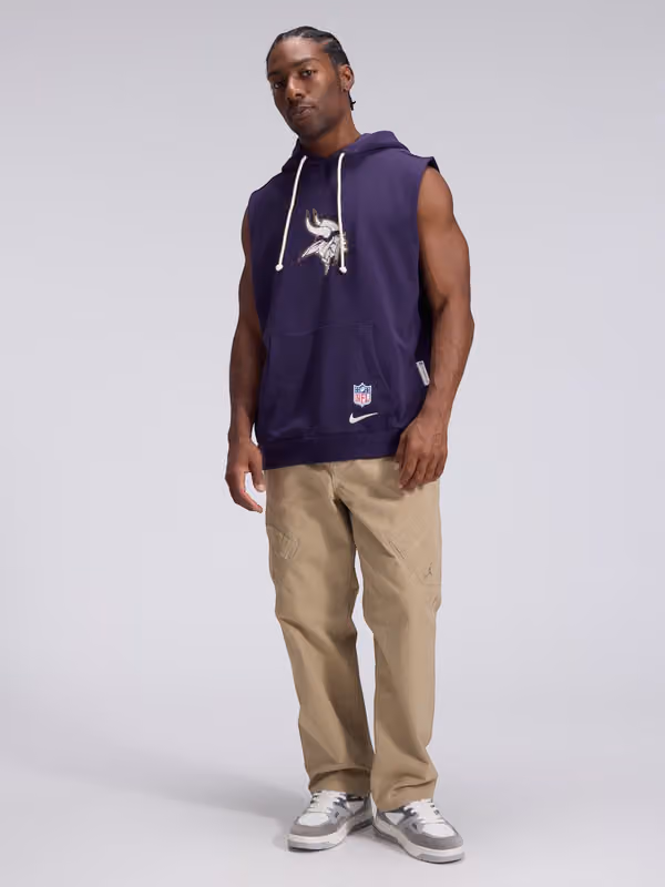Minnesota Vikings 2026 NFL Rivalries Sideline Sleeveless Hoodie Purple view 9