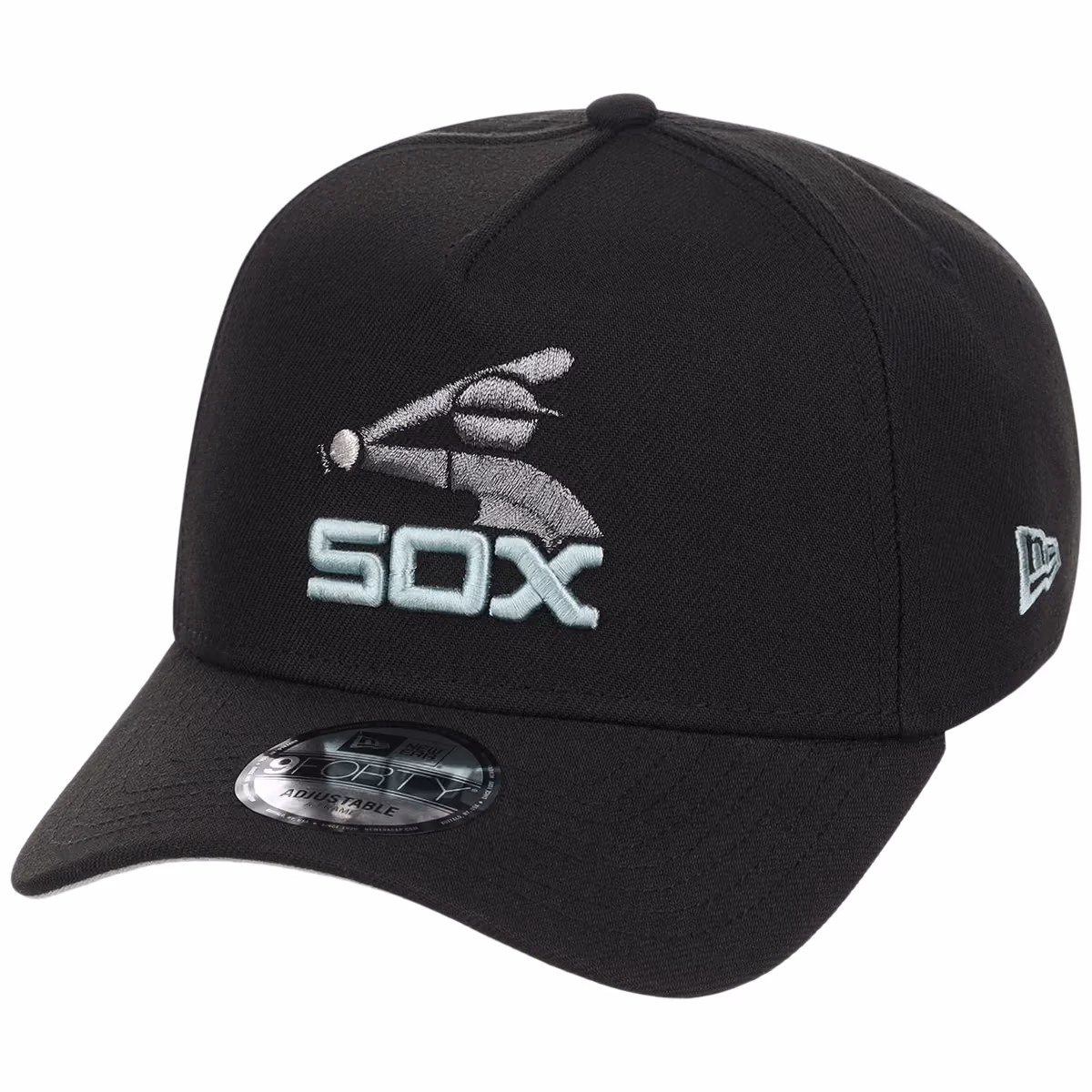 Chicago White Sox MLB Alpine Snow New Era 9FORTY A-Frame detail view